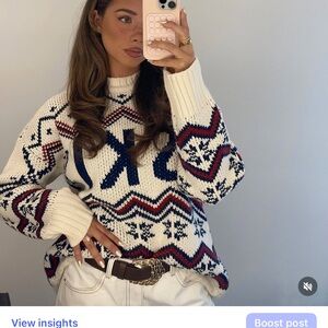 Show Me Your MuMu Knit Sweater - Cream, Blue, Red